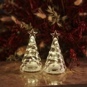 Set de deux sapins lumineux.