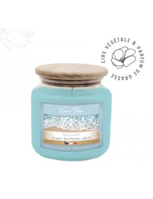 Bougie 145 gr cire colorée sur le sable