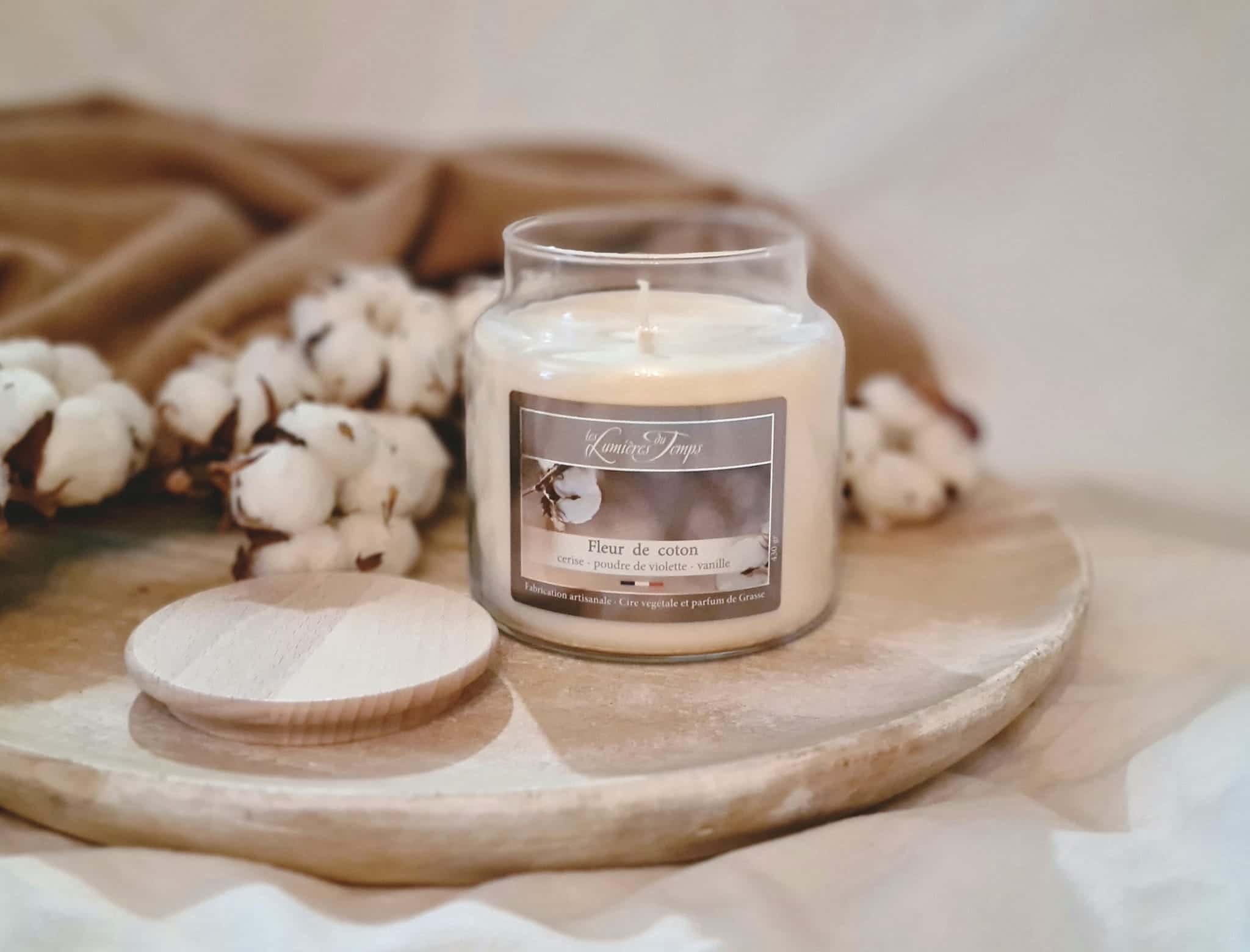bougie jarre végétale fleur de coton